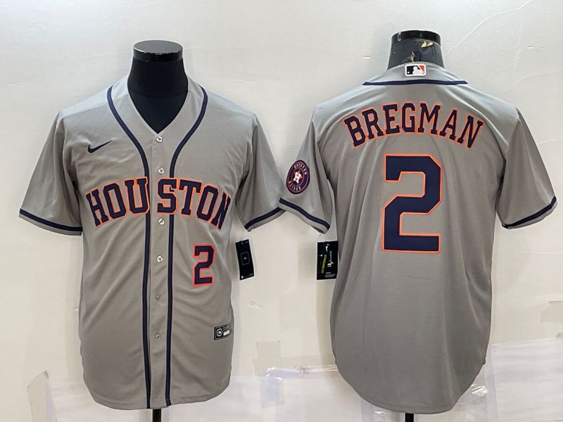 Men Houston Astros #2 Bregman Grey Game Nike 2022 MLB Jersey